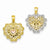 14k Gold Yellow & Rose Gold Rhodium Reversible Filigree Heart Pendant, Pendants for Necklace
