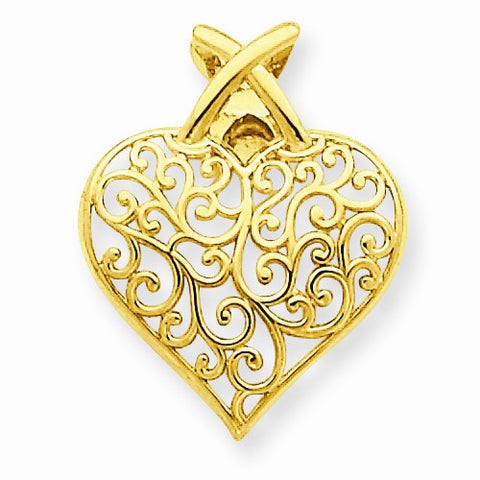 14k Gold Filigree Heart pendant, Fine Pendants for Necklace