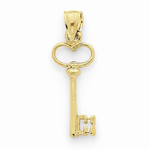 14k Gold 3-D Key Pendant, Pendants for Necklace