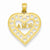 14k Gold Amor in Cut-out Heart Frame Pendant, Pendants for Necklace
