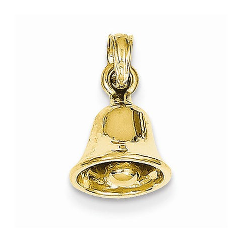 14k Gold 3-D Moveable Bell Pendant, Pendants for Necklace
