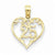 14k Gold 25 in Heart Cut-out Pendant, Pendants for Necklace