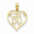 14k Gold 50 in Heart Cut-out Pendant, Pendants for Necklace