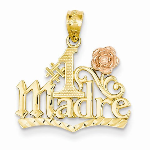 14k Gold Yellow & Rose Gold #1 Madre Pendant, Pendants for Necklace