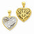 14k Gold Two-tone Reversible Grandma Heart Pendant, Pendants for Necklace