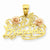 14k Gold Yellow & Rose Gold #1 Grandma with Roses Pendant, Pendants for Necklace