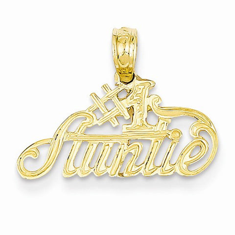 14k Gold #1 Auntie Pendant, Pendants for Necklace