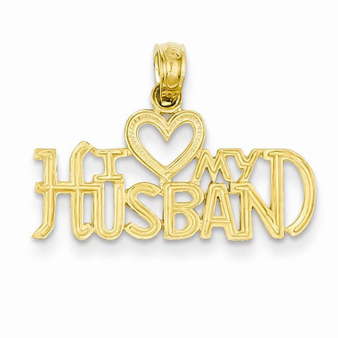 14k Gold I Heart My Husband Pendant, Pendants for Necklace