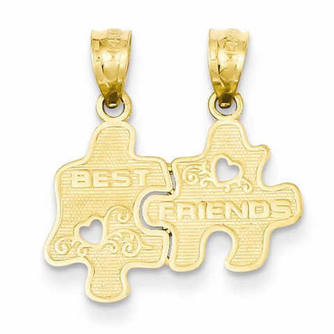 14k Gold Best Friends Puzzle Pieces Break-apart pendant, Exquisite Pendants for Necklace