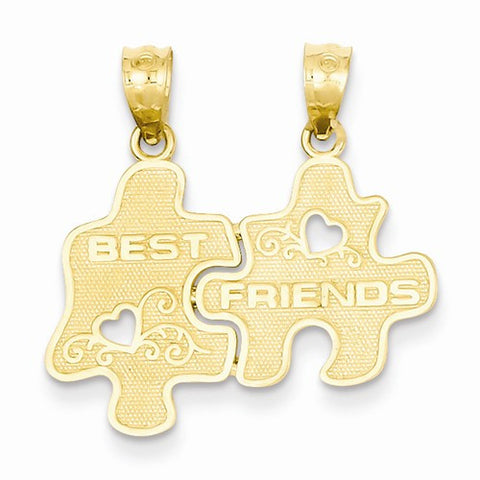 14k Gold Best Friends Puzzle Pieces Break-apart pendant, Fine Pendants for Necklace
