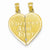 14k Gold Reversible Forever and Ever Break-apart Heart Pendant, Pendants for Necklace