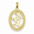 14k Gold Chinese Happiness Symbol in Oval Frame Pendant, Pendants for Necklace