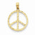 14k Gold Peace Sign pendant, Alluring Pendants for Necklace
