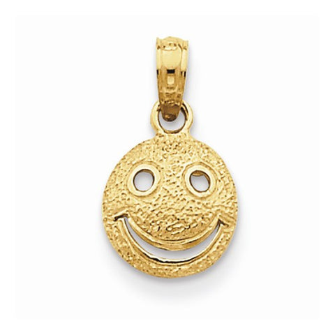 14k Gold Smiley Face Pendant, Pendants for Necklace