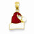 14k Gold Enameled Santa Hat Pendant, Pendants for Necklace