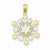 14k Gold Two-tone Snowflake Pendant, Pendants for Necklace