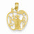 14k Gold Cut-out New York w/Statue of Liberty in Apple Pendant, Pendants for Necklace