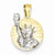 14k Gold Two-tone Small Lady Liberty on American Flag Disk Pendant, Pendants for Necklace