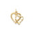 Double Heart Charm in 14k Gold