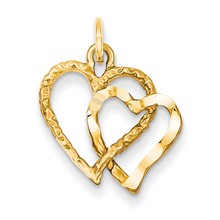14k Gold Double Heart Charm hide-image
