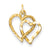 14k Gold Double Heart Charm hide-image