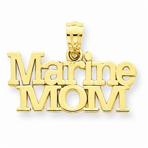 14k Gold Marine Mom Pendant, Pendants for Necklace