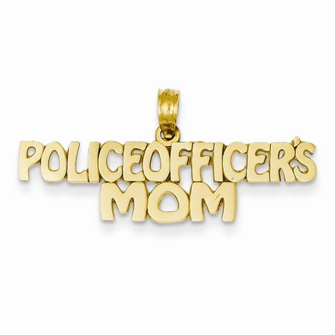 14k Gold Police Officer's Mom Pendant, Pendants for Necklace
