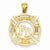 14k Gold FD Ladies AUX in Shield Pendant, Pendants for Necklace