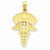 14k Gold Caduceus w/Nurses Cap Pendant, Pendants for Necklace