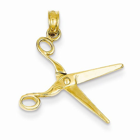 14k Gold 3-D Moveable Scissors Pendant, Pendants for Necklace