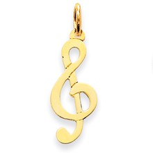 14k Gold Polished Treble Clef Charm hide-image