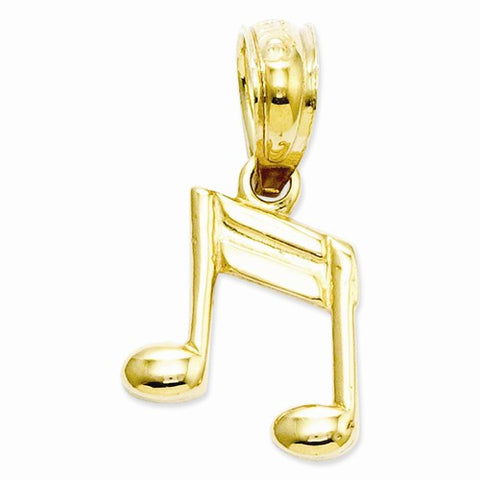 14k Gold Double Notes Pendant, Pendants for Necklace