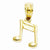 14k Gold Double Notes Pendant, Pendants for Necklace