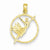14k Gold Dancer in Circle Frame Pendant, Pendants for Necklace