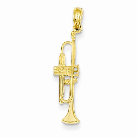 14k Gold Trumpet pendant, Adorable Pendants for Necklace