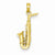 14k Gold 3-D Saxophone Pendant, Pendants for Necklace