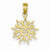 14k Gold Cut Out Smiling Sunburst Pendant, Pendants for Necklace
