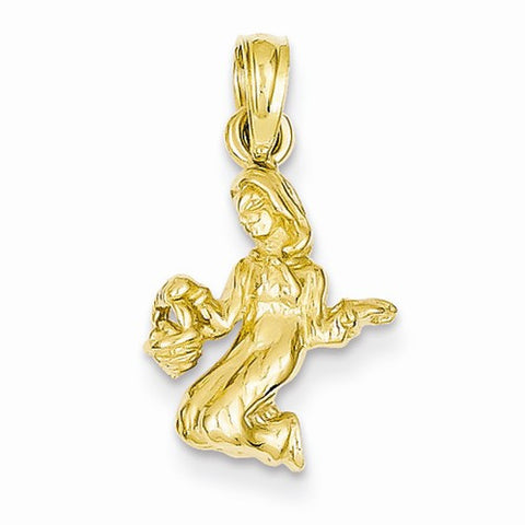 14k Gold 3-D Virgo Zodiac Pendant, Pendants for Necklace