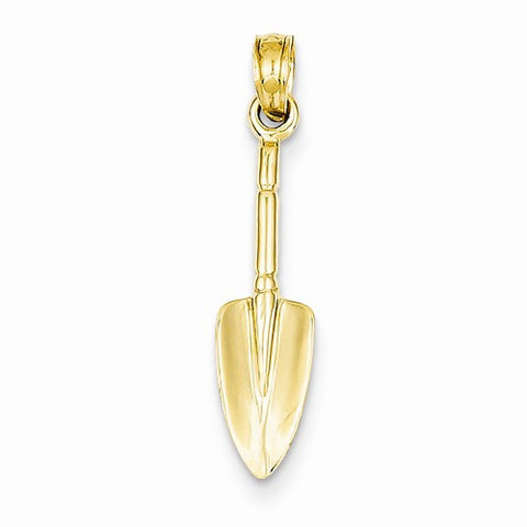 14k Gold 3-D Trowel Garden Tool Pendant, Pendants for Necklace