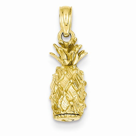 14k Gold 3-D Pineapple pendant, Delightful Pendants for Necklace