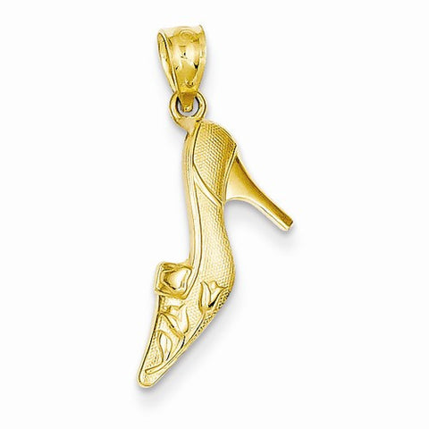 14k Gold Tulip High Heel Shoe Pendant, Pendants for Necklace