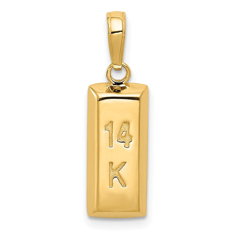 14k Gold Bar Pendant