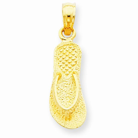 14k Gold Single Flip-Flop Pendant, Pendants for Necklace
