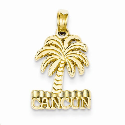 14k Gold Cancun Palm Tree Pendant, Pendants for Necklace