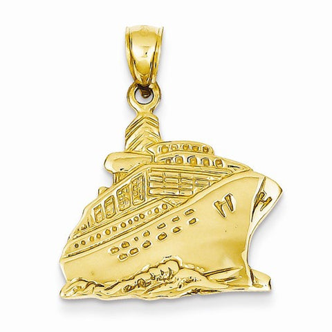 14k Gold Cruise Ship pendant, Lovely Pendants for Necklace