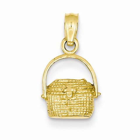 14k Gold Small Nantucket Basket Pendant, Pendants for Necklace