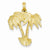 14k Gold Double Palm Trees pendant, Classy Pendants for Necklace