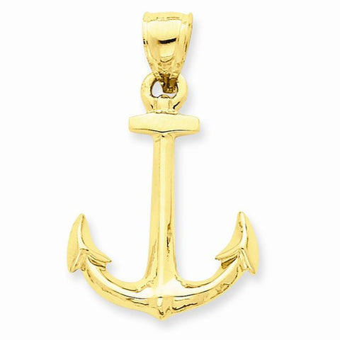 14k Gold 3-D Anchor Pendant, Pendants for Necklace