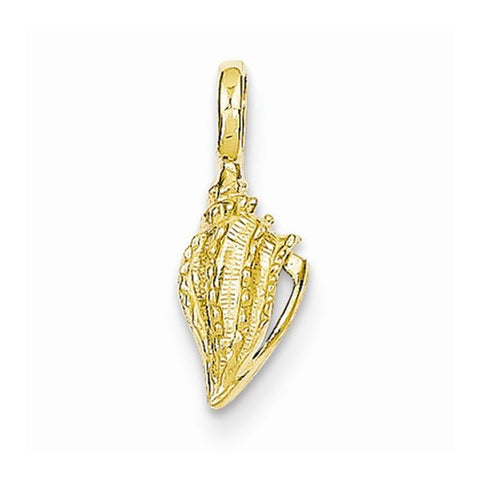 14k Gold Mini Conch Shell Open Slide Pendant, Pendants for Necklace