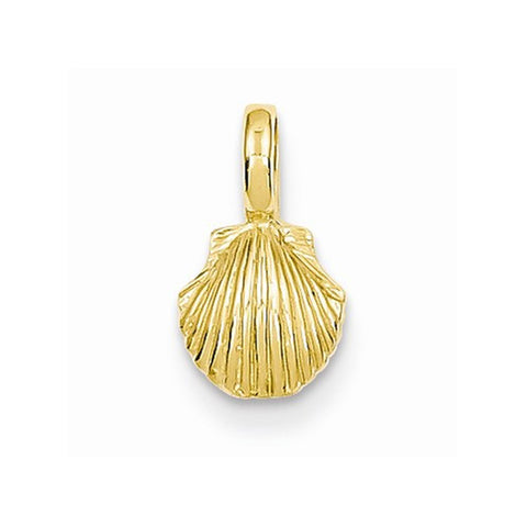 14k Gold Mini Scallop Pendant, Pendants for Necklace